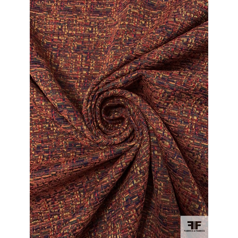 Woven Yarn-Dyed Brocade Suiting – Red / Turmeric / Blue / Evergreen Fabric by the Yard