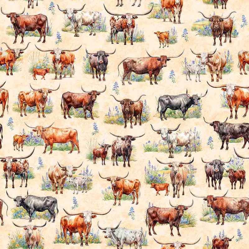 2025 All Texas Shop Hop / Cattle in Oatmeal