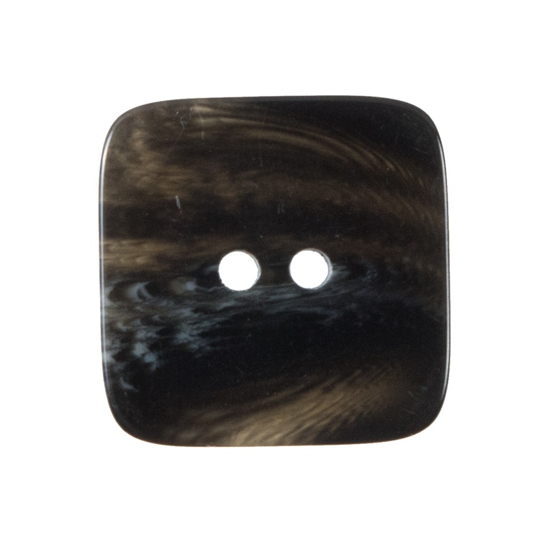 Black Square Two-Hole Plastic Button – 44L/28mm