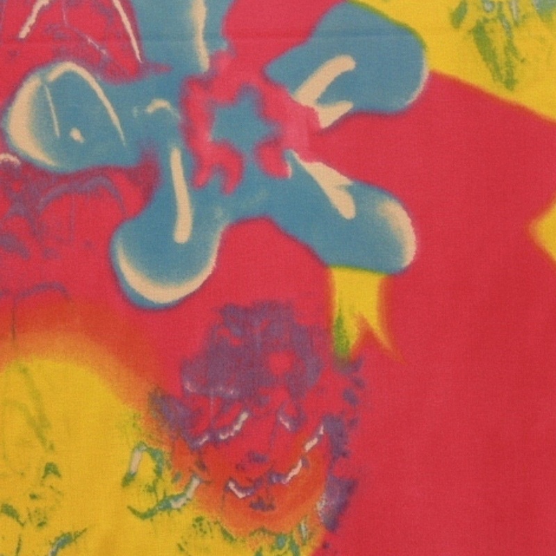 Multicolor Tropical Printed Silk Chiffon Fabric by the Yard