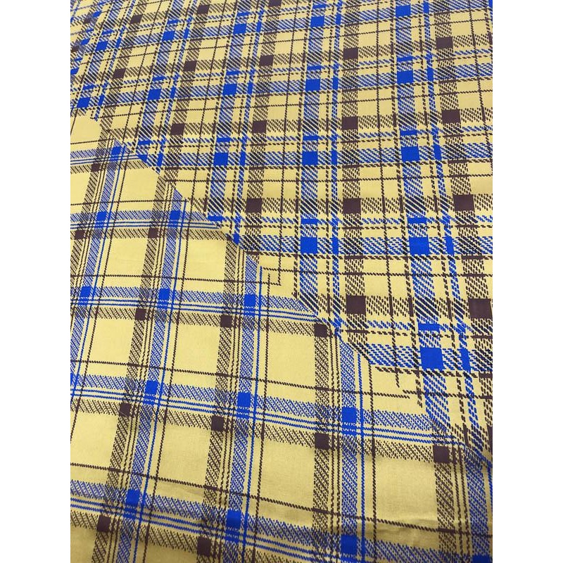 Plaid Heavy-Weight Silk Charmeuse Panel – Rust / Violet Fabric by the Panel
