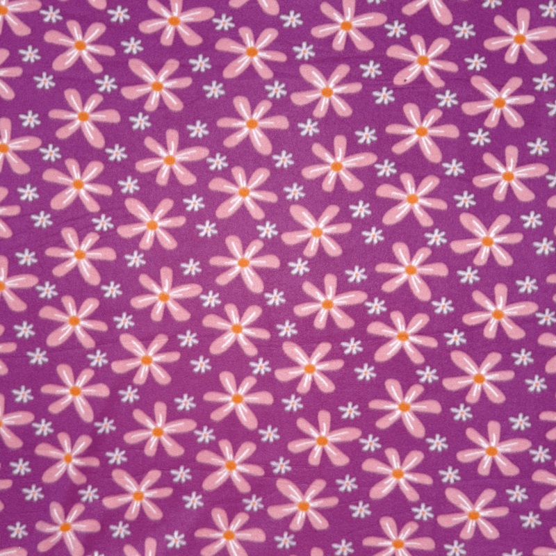Printed Polar Fleece Cerise Floral