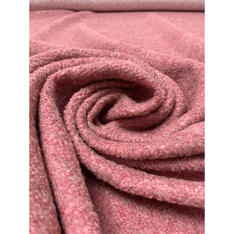 Boucl Wool-Blend Knit Coating – Medium Dusty Rose Fabric by the Yard