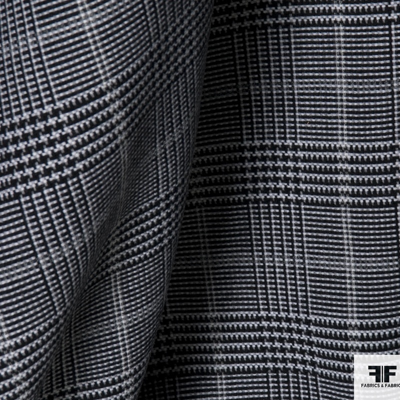 Glen Plaid Coating – Black/Grey Fabric by the Yard