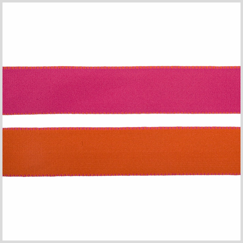 1″ Hot Pink/Orange Reversible Ribbon