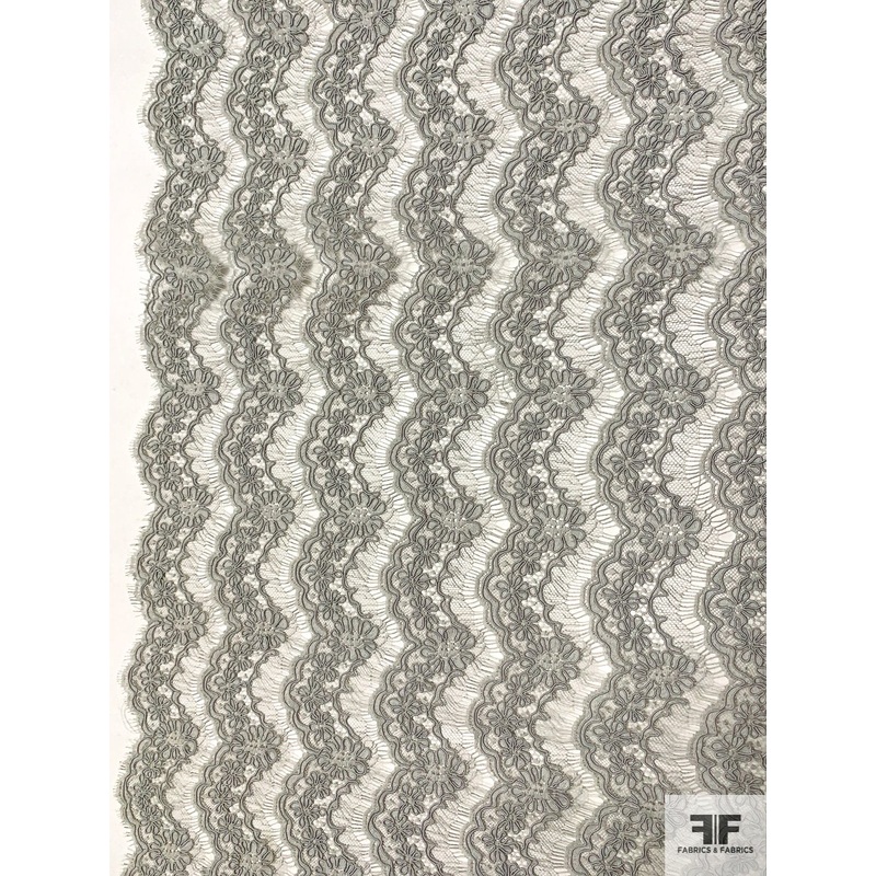 French Alenon Lace – Light Gray Fabric by the Yard