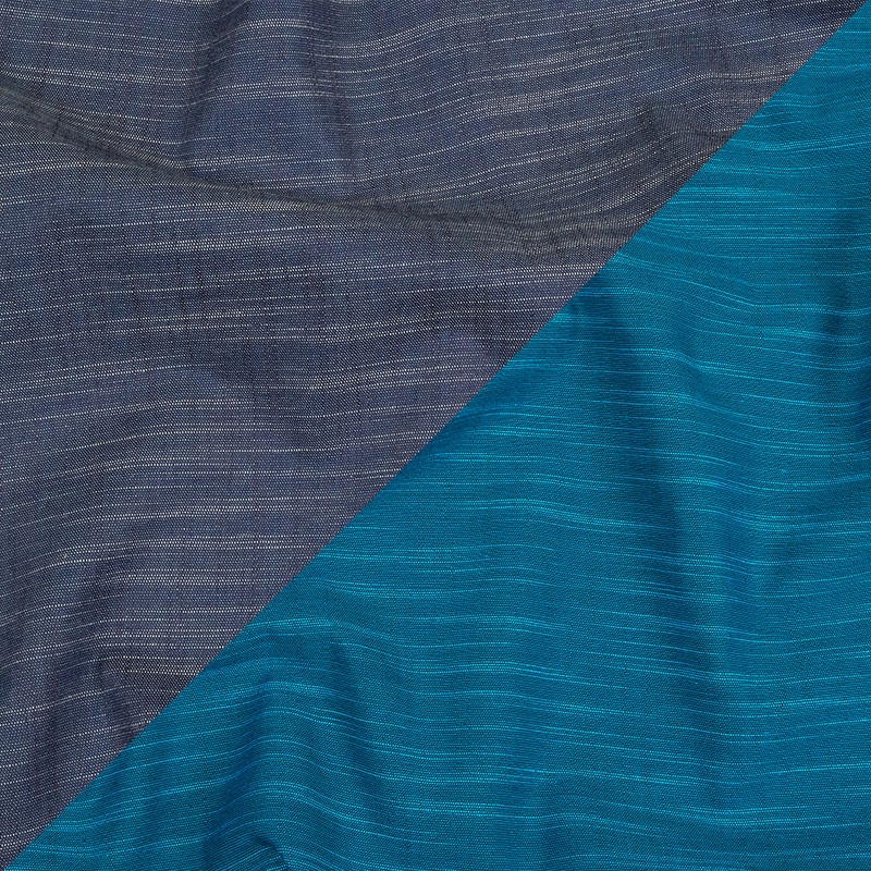 Phthalo Blue Striated Cotton Chambray