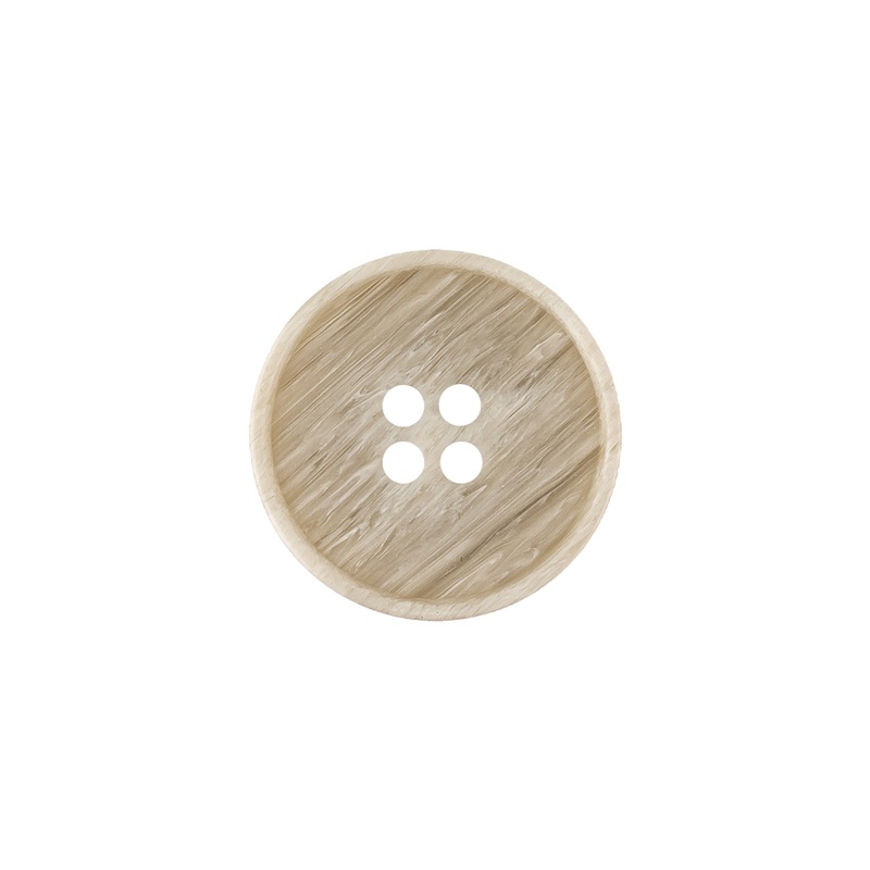 Pistachio Shell and Light Gray Striated Narrow Rim 4-Hole Button – 28L/18mm