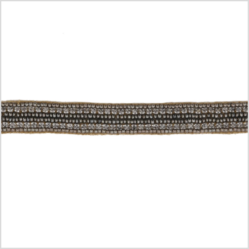 0.5″ Gunmetal/Copper Beaded Rhinestone Trim
