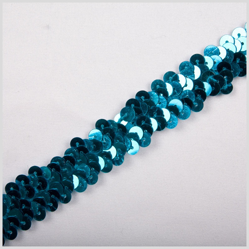 1″ Turquoise Stretch Sequin