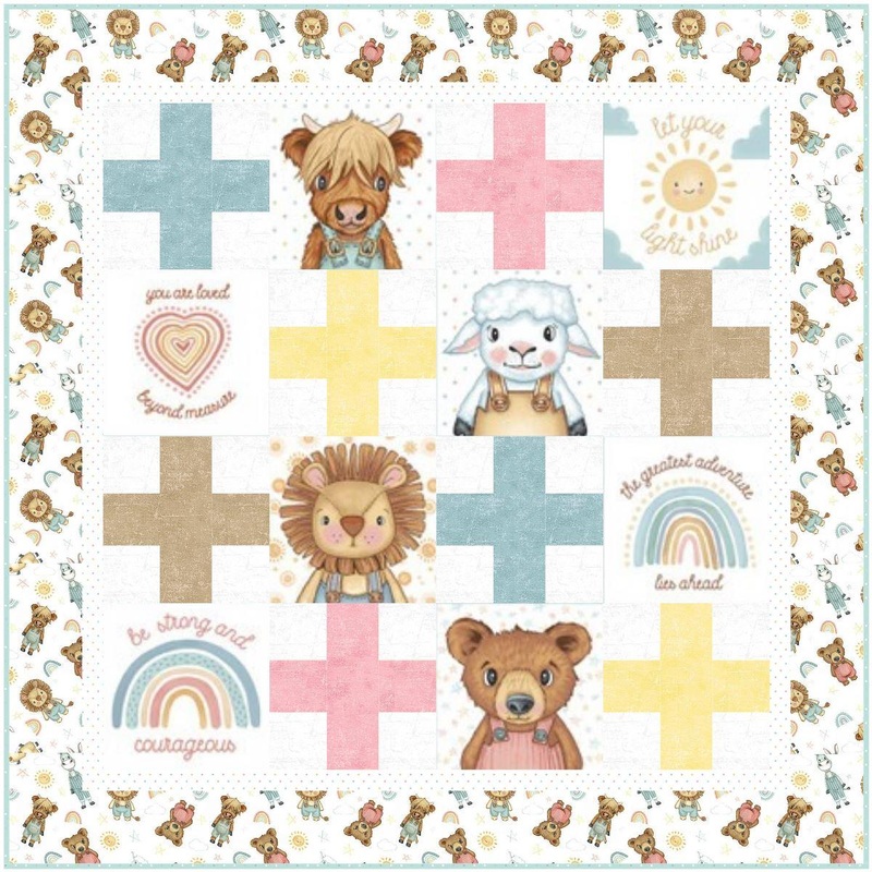 Criss Cross – Boho Buddies Quilt Kit – 41″ x 41″ – Includes Pattern, Panel, Borders & Binding