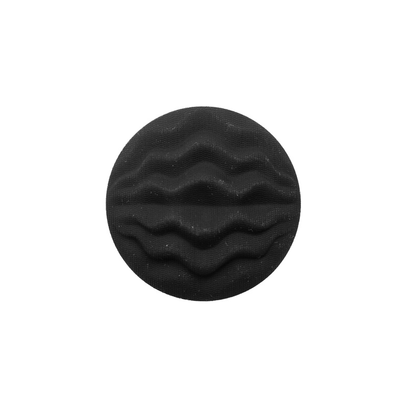 Italian Black Wavy-Taxtured Plastic Shank Back Button – 24L/15mm