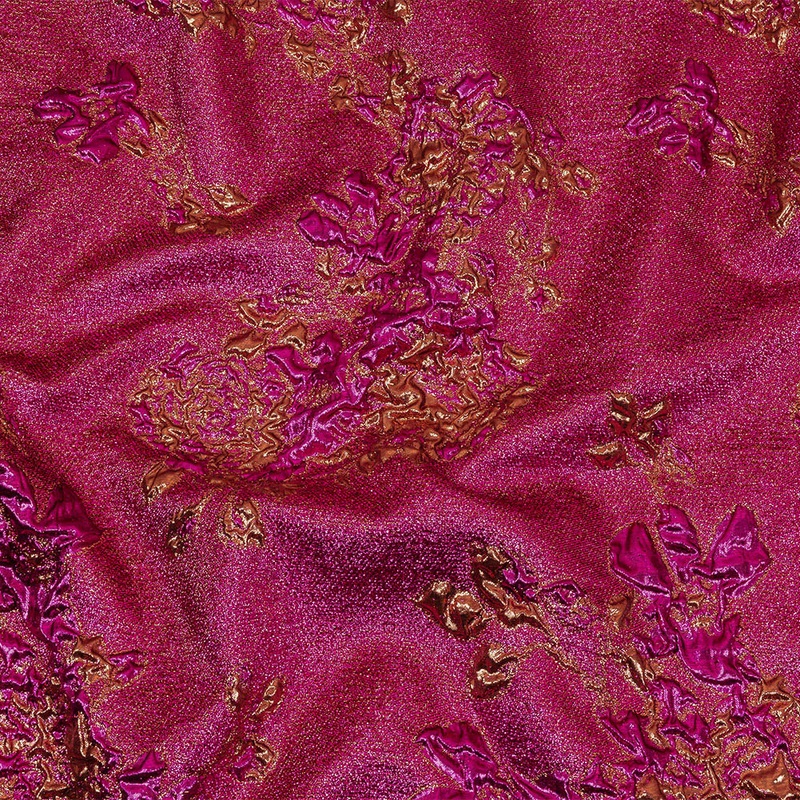 Metallic Fuchsia and Gold Floral Luxury Brocade