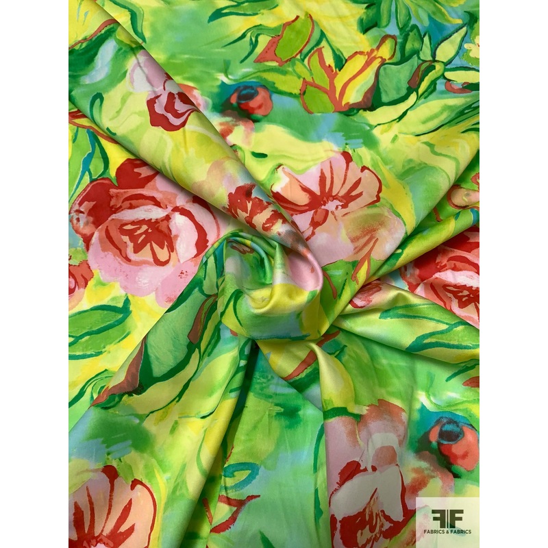 Ralph Lauren Italian Tropical Floral Printed Fine Cotton Sateen – Multicolor Fabric by the Yard