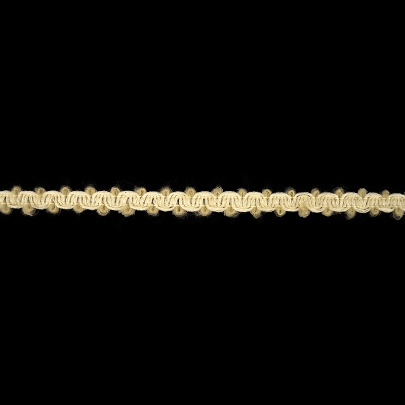 Travertine and Gardenia Fuzzy Braided Wool Blend Trim – 0.5″