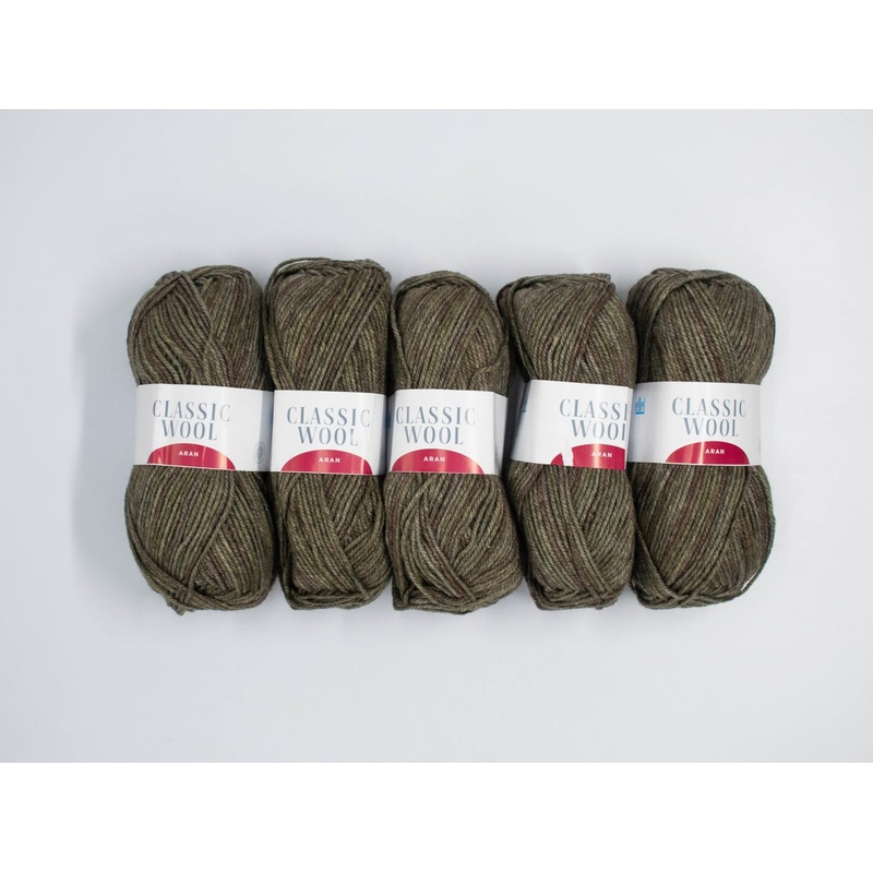 100g 5PC Classic Wool Aran Print Tobacco 1000000418545