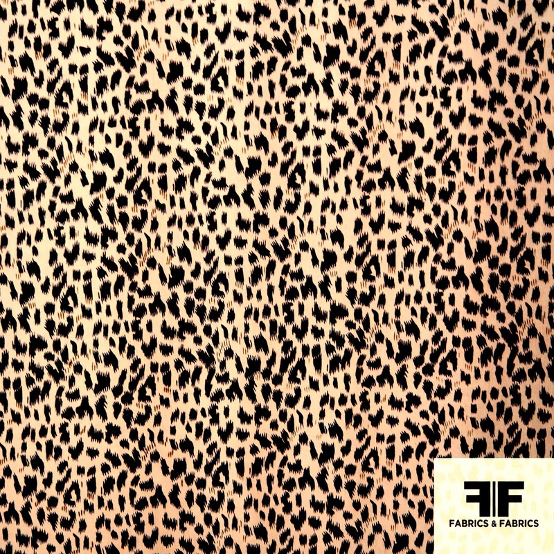 Animal Print Silk Charmeuse – Brown/Tan Fabric by the Yard
