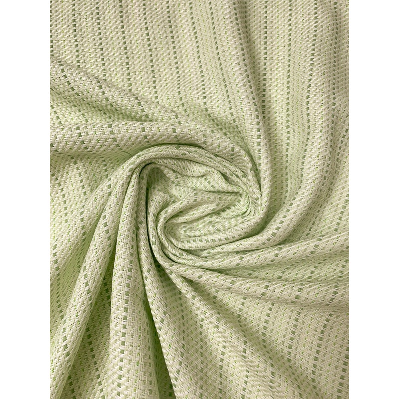Italian Basketweave Spring Suiting – Tea Green / Ivory Fabric by the Yard