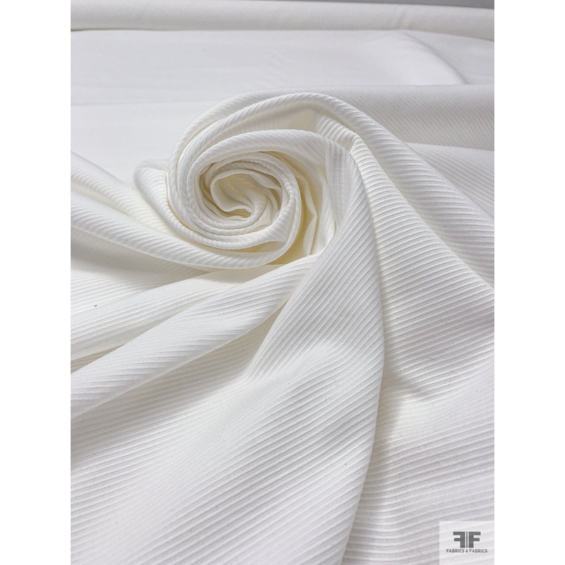 Made in Switzerland Ottoman-Weave Brocade – White Fabric by the Yard