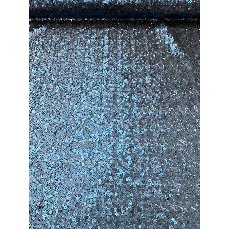 Pamella Roland Stretch Netting with Sequins – Light Navy Fabric by the Yard