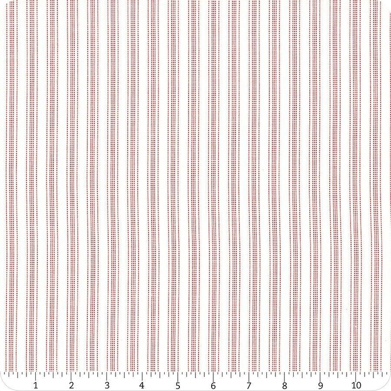 TILDA – Tea Towel Basics – Red Apple Cake Stripe – Woven – 160112