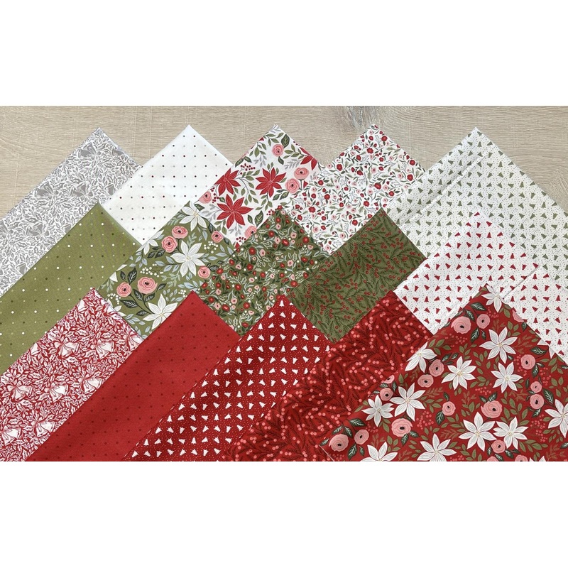 Berry & Pine – Fat Quarter Bundle – 15 Pieces -19.5″ x 21″ Each
