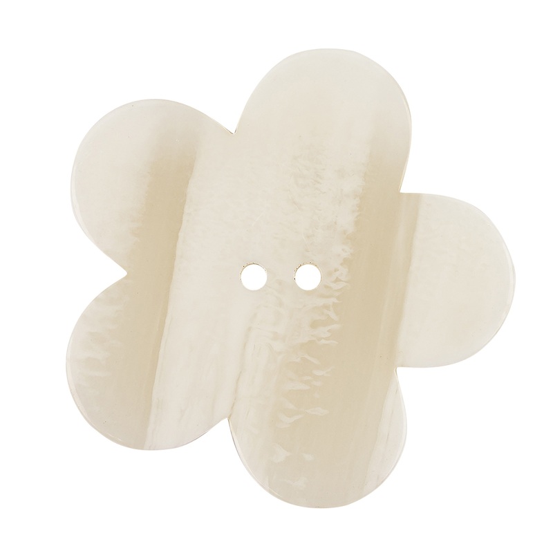Cannoli Cream and Translucent Beige 2-Hole Flower Shaped Button – 58L/37mm