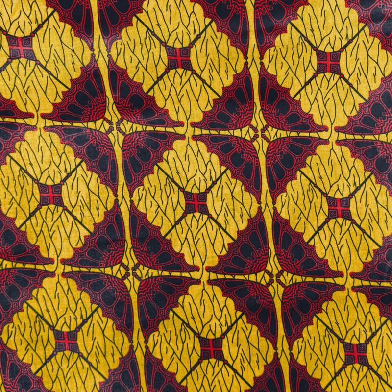 Cotton Wax Prints Yellow Diamonds