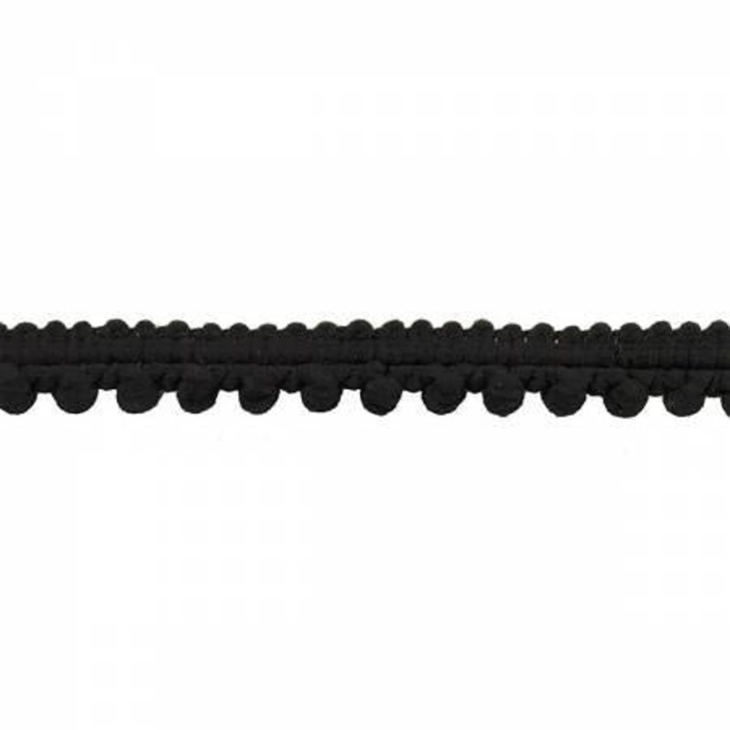 Pom Pom Trim – Black – 3/8″ – Priced Per Meter