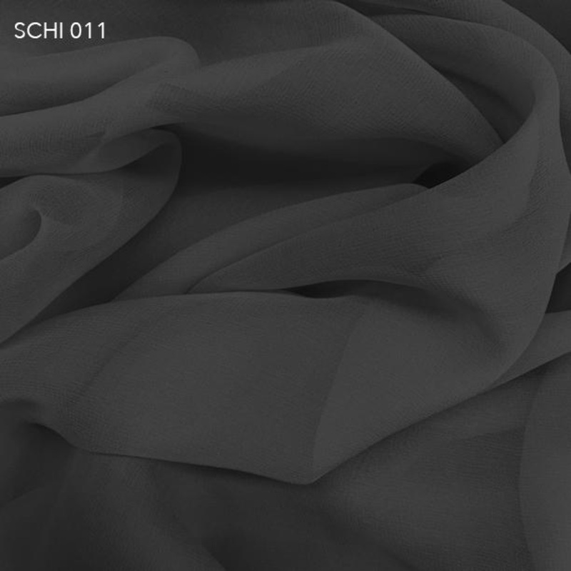 Silk Chiffon – Steel Grey Fabric by the Yard