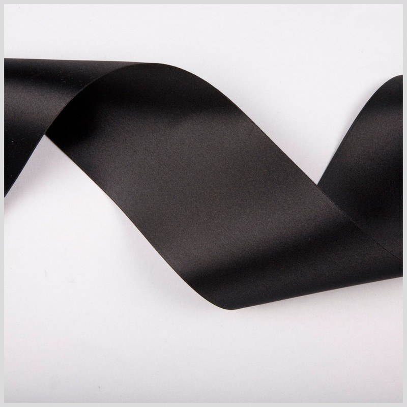 3.75″ Black Double Face French Satin Ribbon
