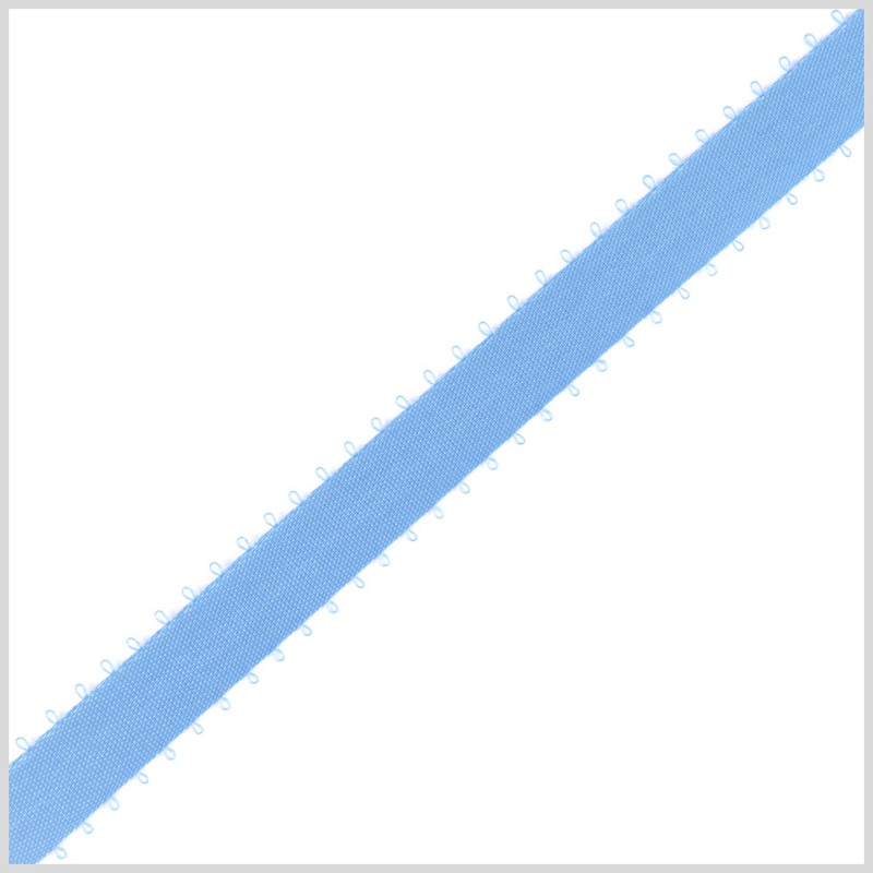 3/8″ Lace Blue Double Face Feather Edge Satin Ribbon