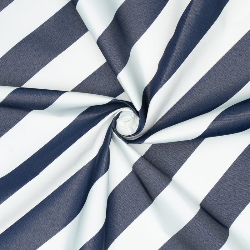 BAHAMAS Imported Outdoor Fabric WHITE/NAVY STRIPE  02-39-1 Per Met