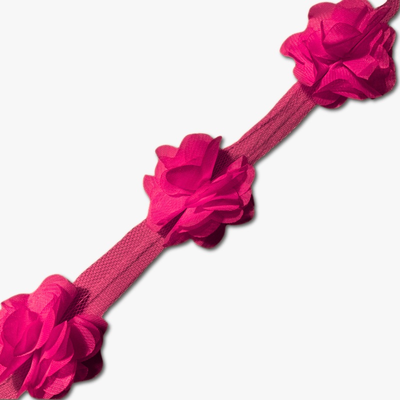 Cut Out Flower Lace – Cerise #9 (Per Met)