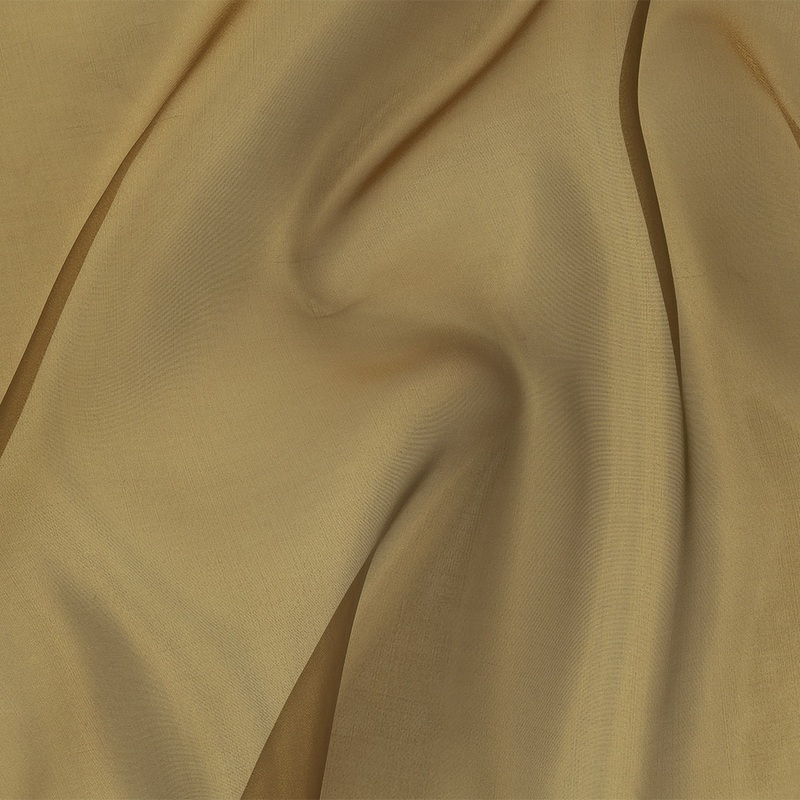 Golden Olive Polyester Organza