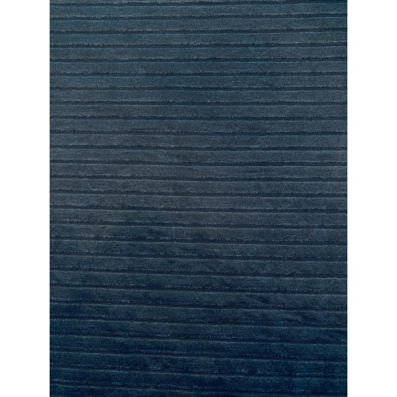 Horizontal Striped Textured Cotton Jacquard – Navy Fabric by the Yard