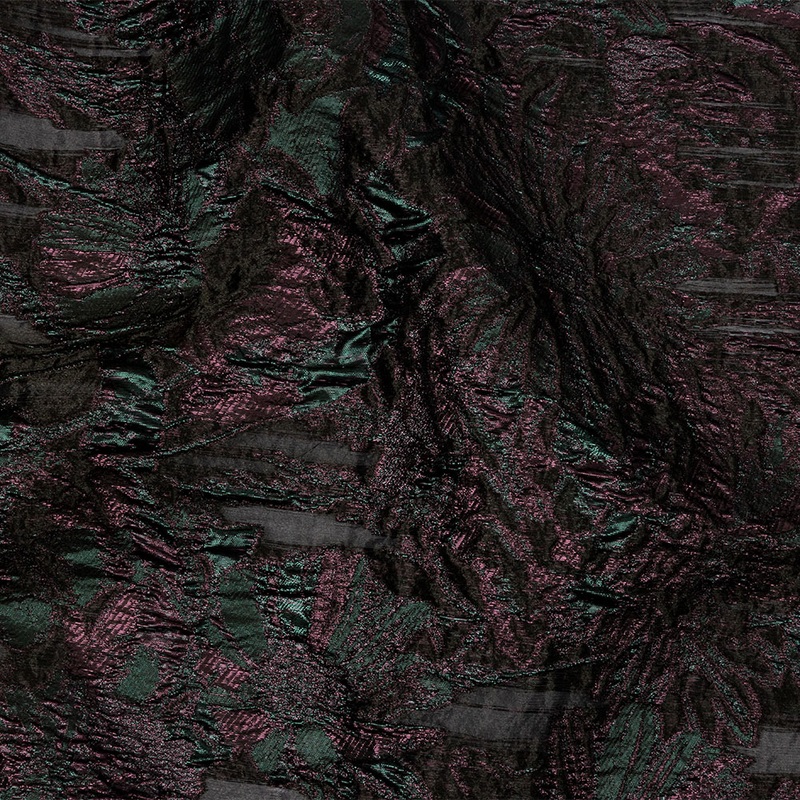Metallic Vitality, Evergreen and Gunpowder Flashy Flowers Luxury Burnout Brocade