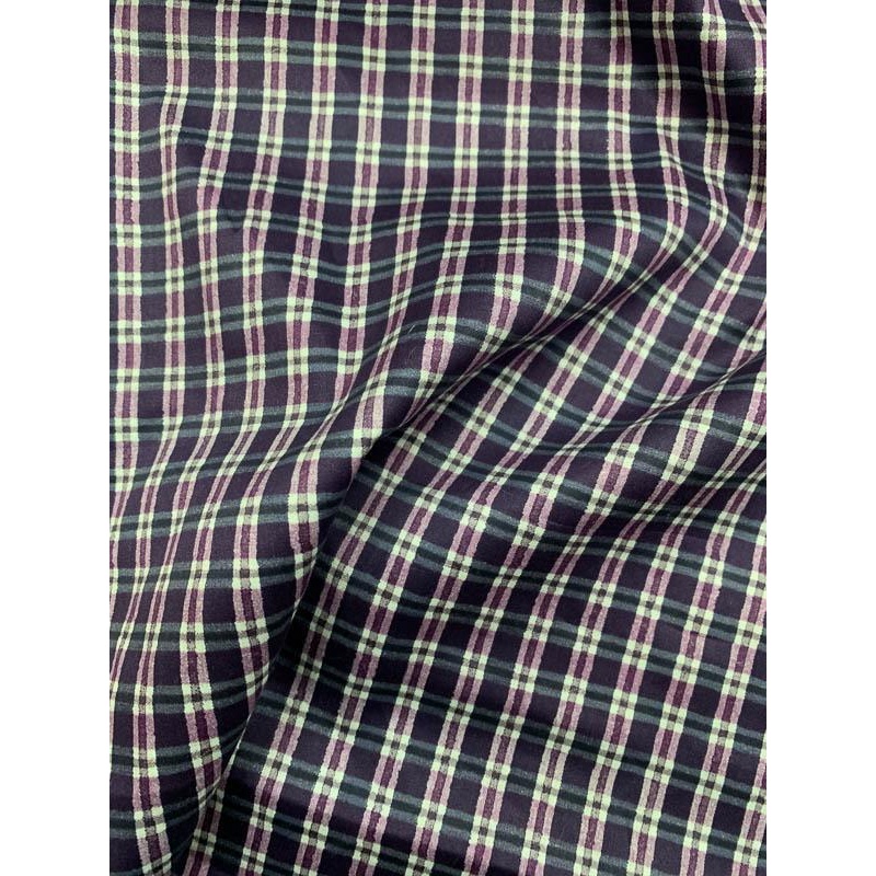 Plaid Cotton Shirting – Purple / White Fabric by the Yard