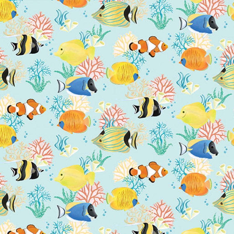 Santa’s Vacation 14598-80 Tropical Fish Aqua