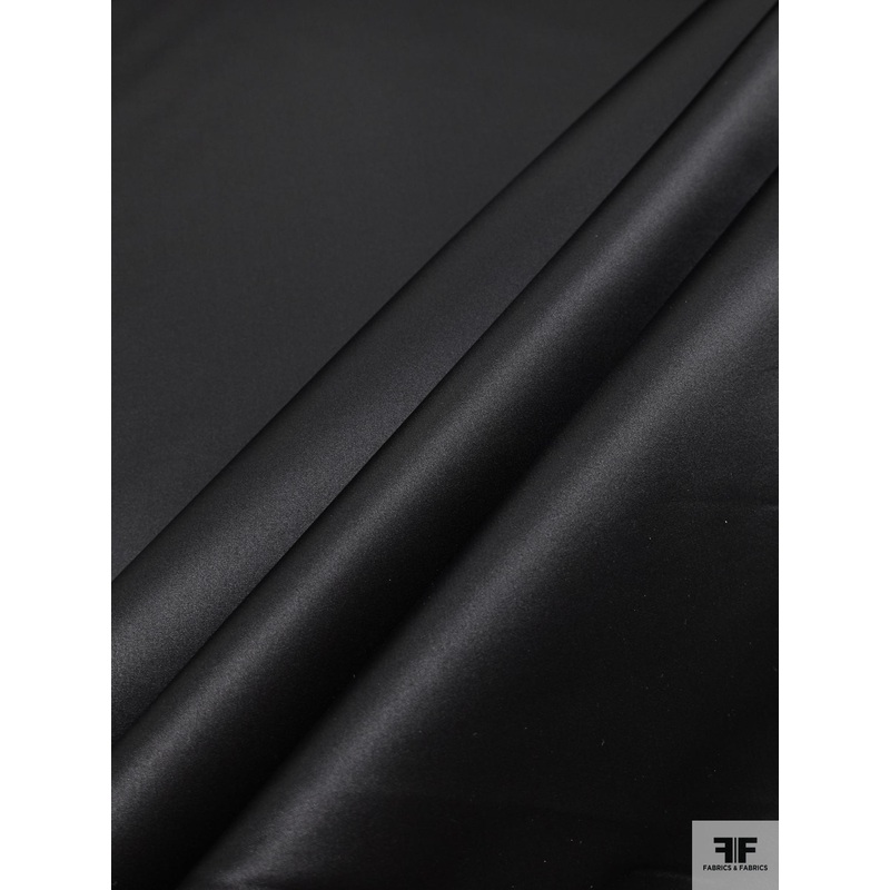 Solid Silk Duchess Satin – Black Fabric by the Yard