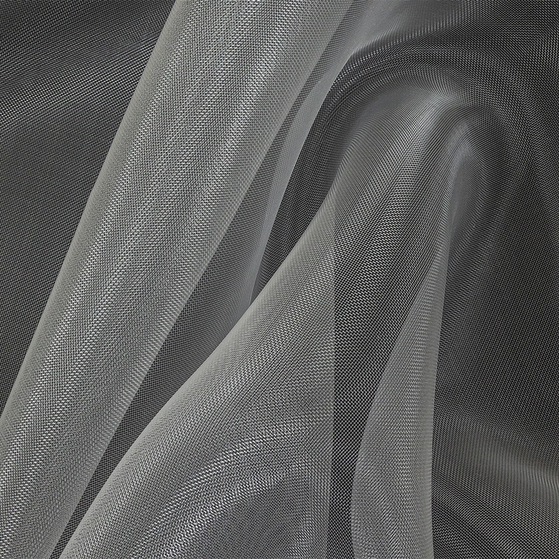 Stiff Mesh-Like Polyester Organza – White – Iris Collection