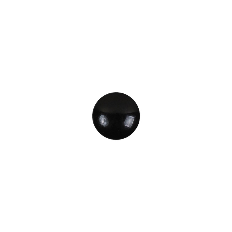 European Black Self Back Glass Button – 12L/7.5mm