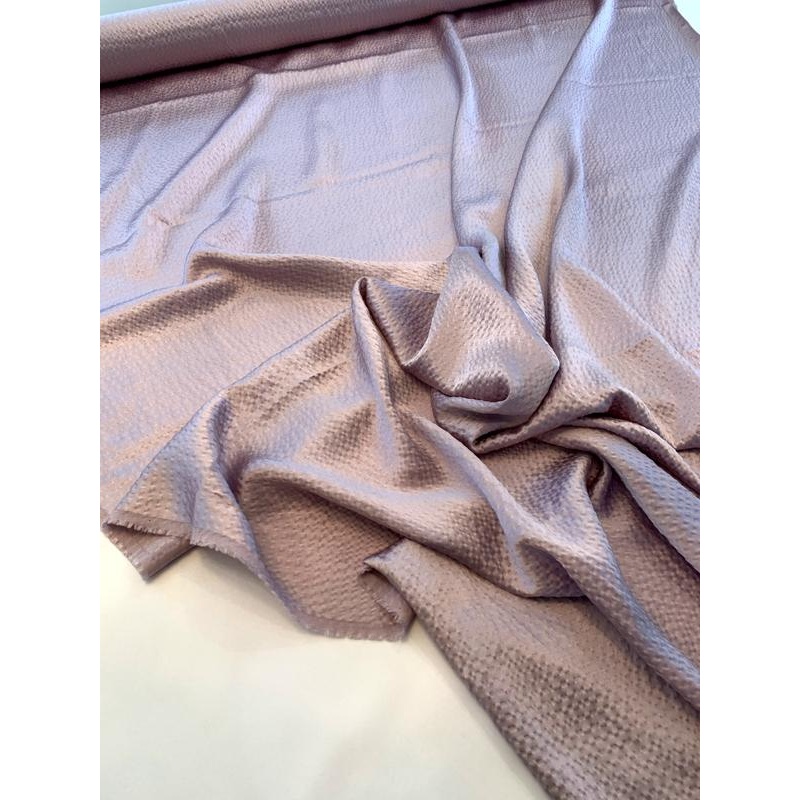 Hammered-Look Heavy Silk Charmeuse – Light Mauve Fabric by the Yard