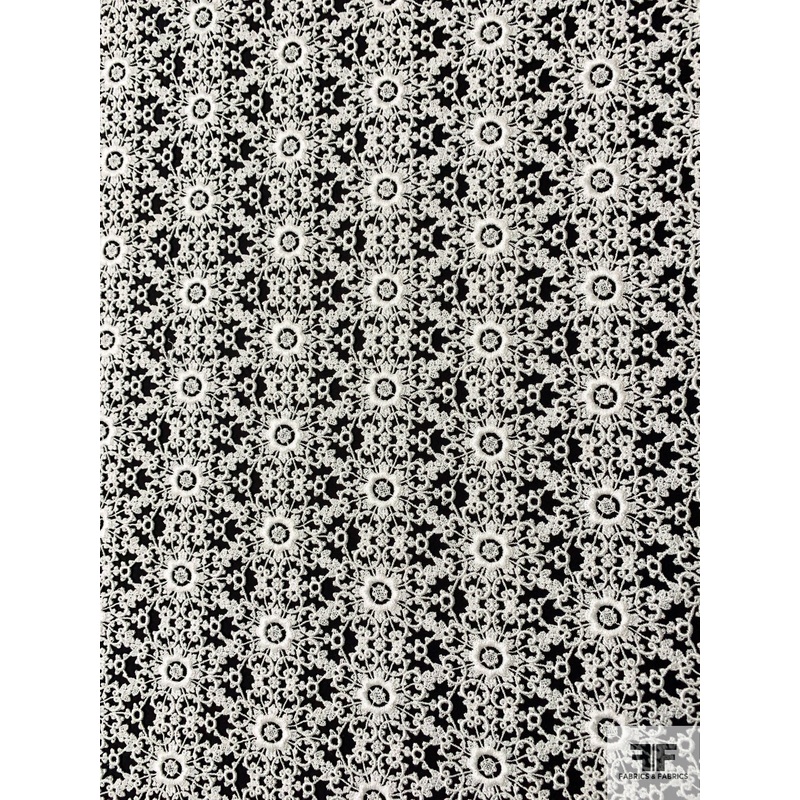 Swiss Ornate Medallion Guipure Lace – Off-White Fabric by the Yard