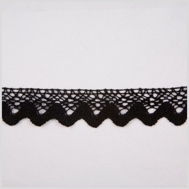 1″ Black Crochet Lace