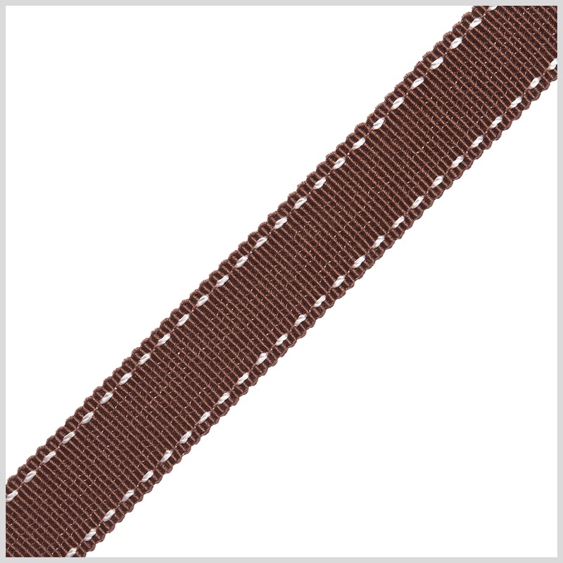 5/8″ Brown Stitched Grosgrain Ribbon