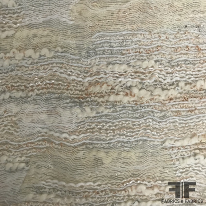 Italian Novelty Threads on Organza – White Fabric by the Yard