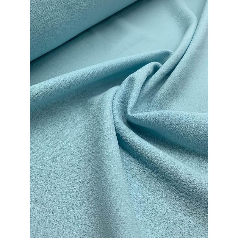 Italian Quality Double Wool Crepe – Powder Blue Fabric by the Yard