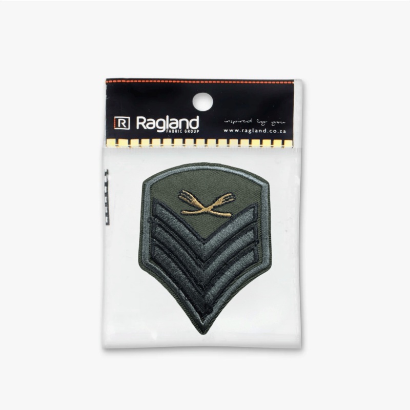 Motif Iron On Badge – ARMY CHEVRON GREY