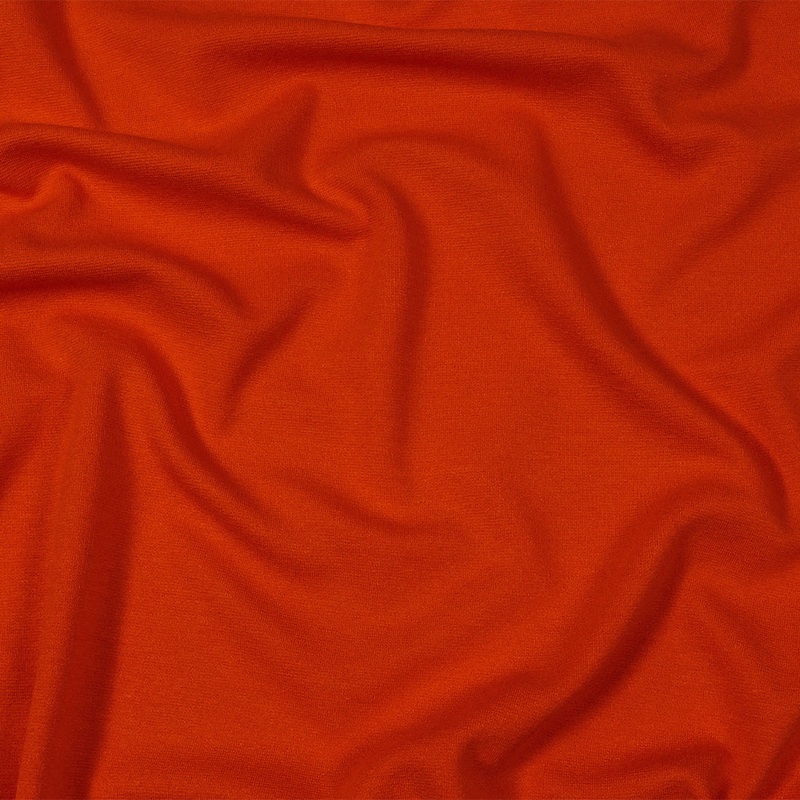 Orange Stretch Rayon Interlock Knit